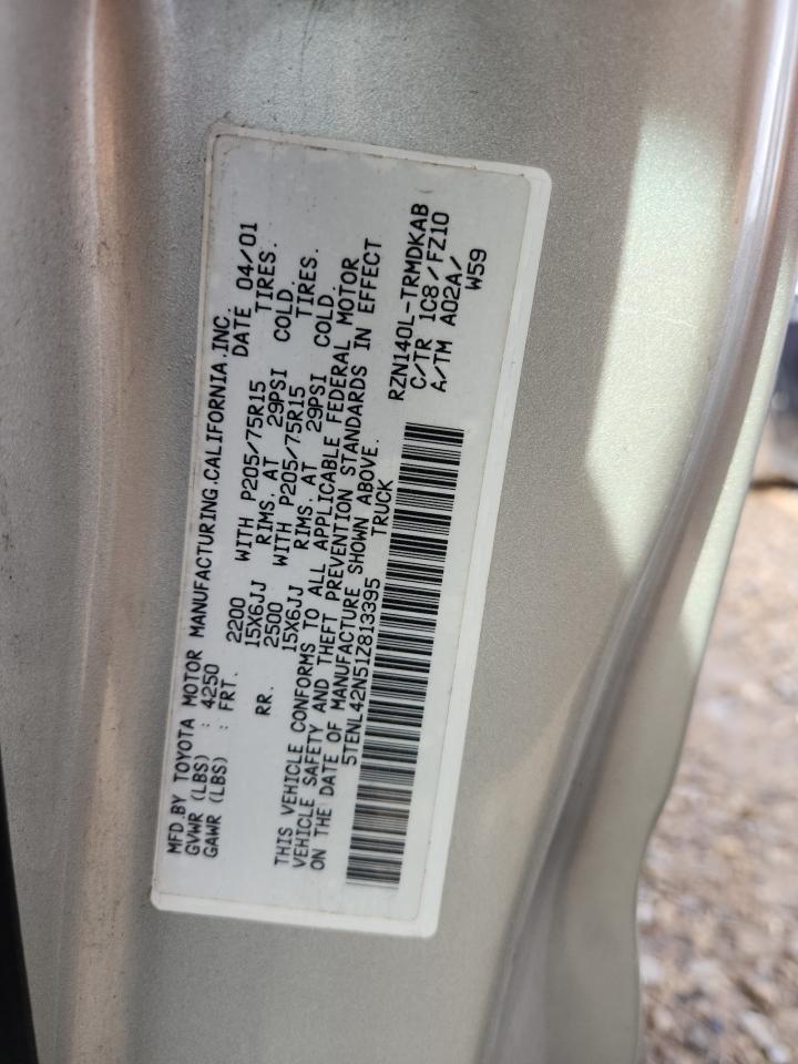 2001 Toyota Tacoma VIN: 5TENL42N51Z813395 Lot: 82456405