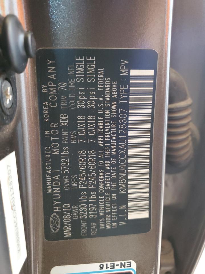 2010 Hyundai Veracruz Gls VIN: KM8NU4CCXAU128307 Lot: 82759195