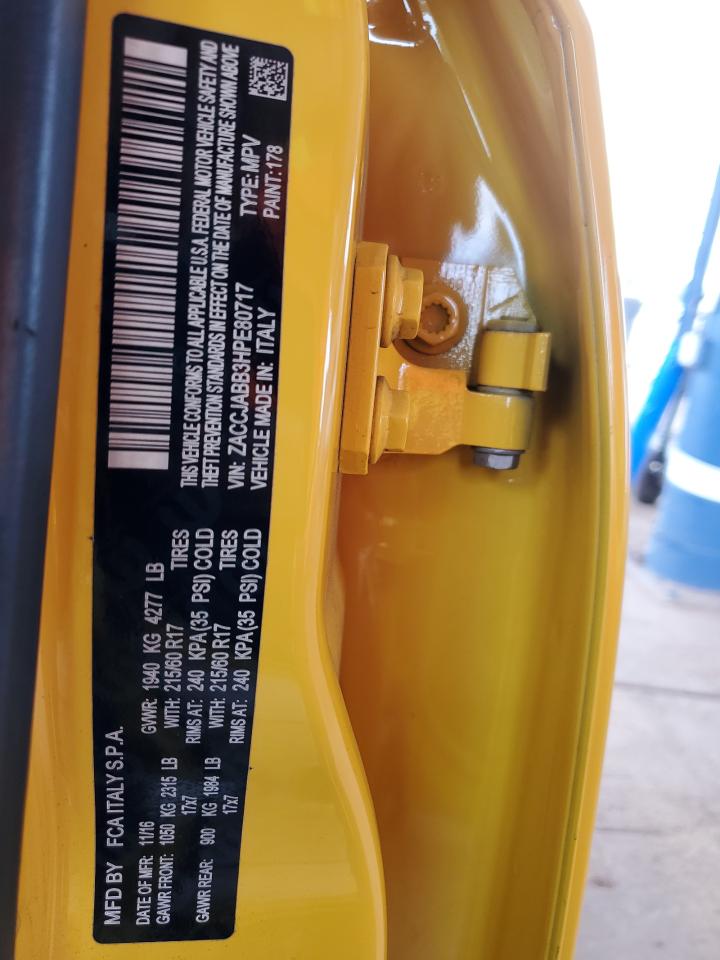 2017 Jeep Renegade Latitude VIN: ZACCJABB3HPE80717 Lot: 86439575