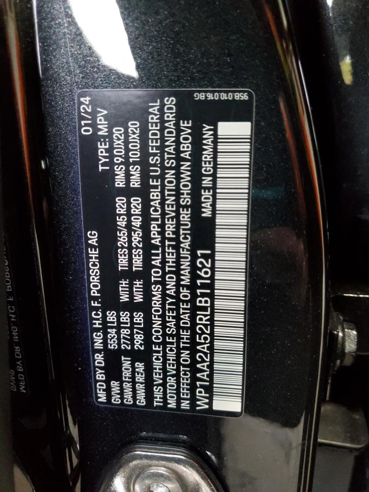 2024 Porsche Macan Base VIN: WP1AA2A52RLB11621 Lot: 89725735