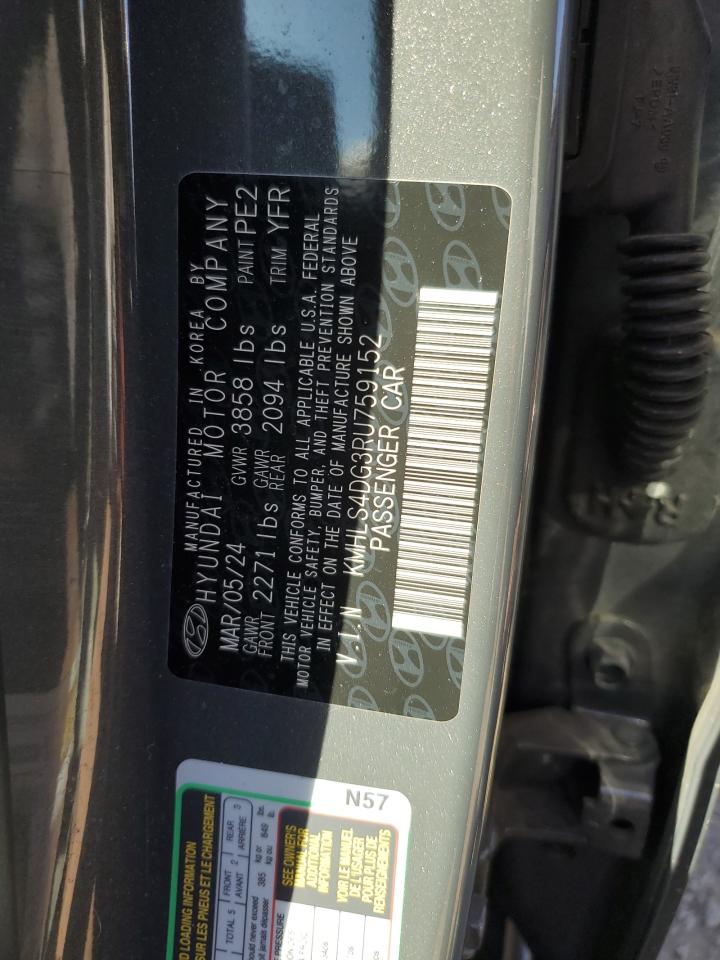 2024 Hyundai Elantra Sel VIN: KMHLS4DG3RU759152 Lot: 84953345