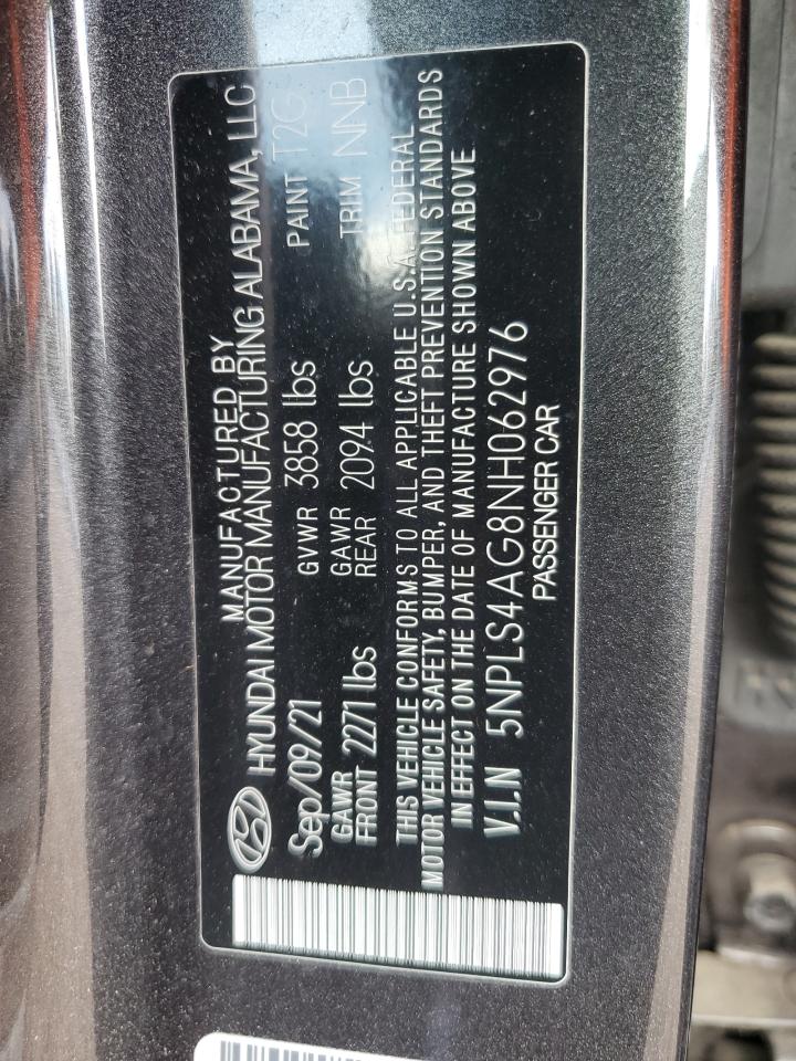 2022 Hyundai Elantra Sel VIN: 5NPLS4AG8NH062976 Lot: 84220405