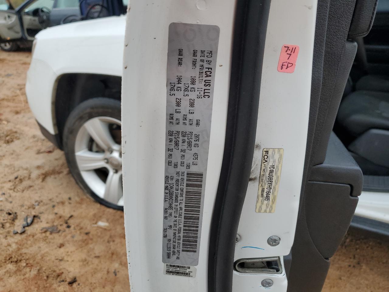 2017 Jeep Compass Sport VIN: 1C4NJDBBXHD154485 Lot: 90443125