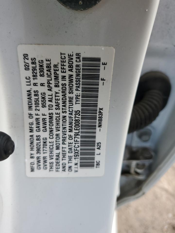 2020 Honda Civic Exl VIN: 19XFC1F79LE008735 Lot: 82175545