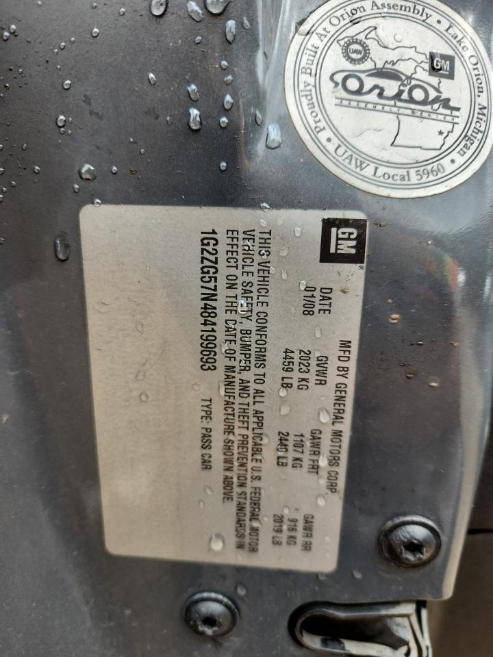 2008 Pontiac G6 Base VIN: 1G2ZG57N484199693 Lot: 85736505