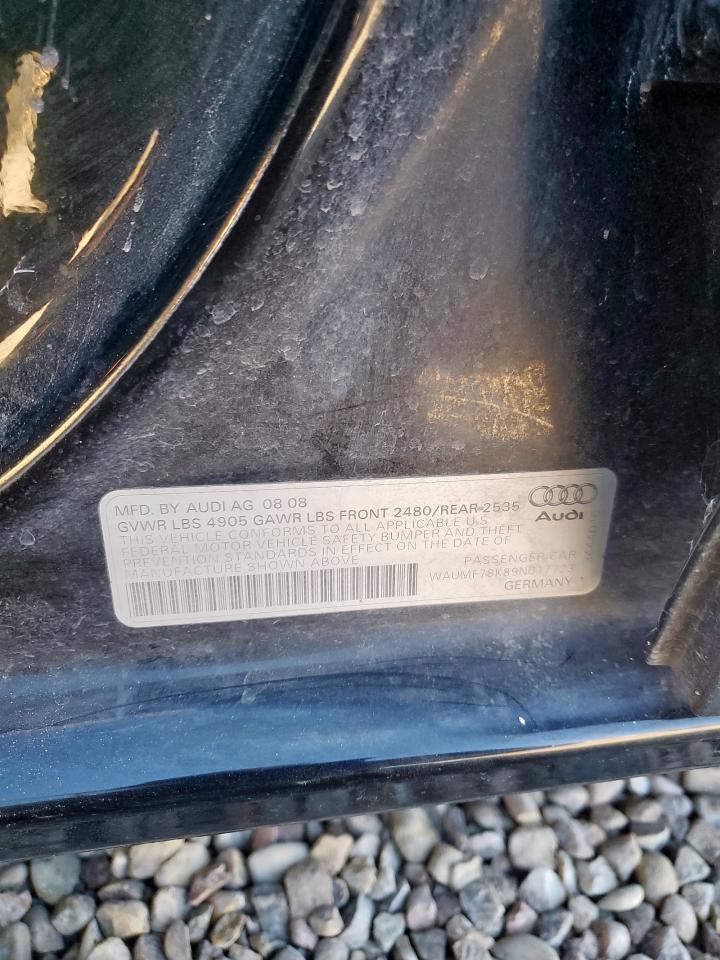 2009 Audi A4 Prestige VIN: WAUMF78K89N017723 Lot: 90362775