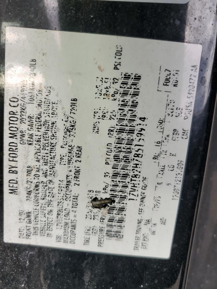 2008 Ford Mustang Gt VIN: 1ZVHT82H785159914 Lot: 82311775