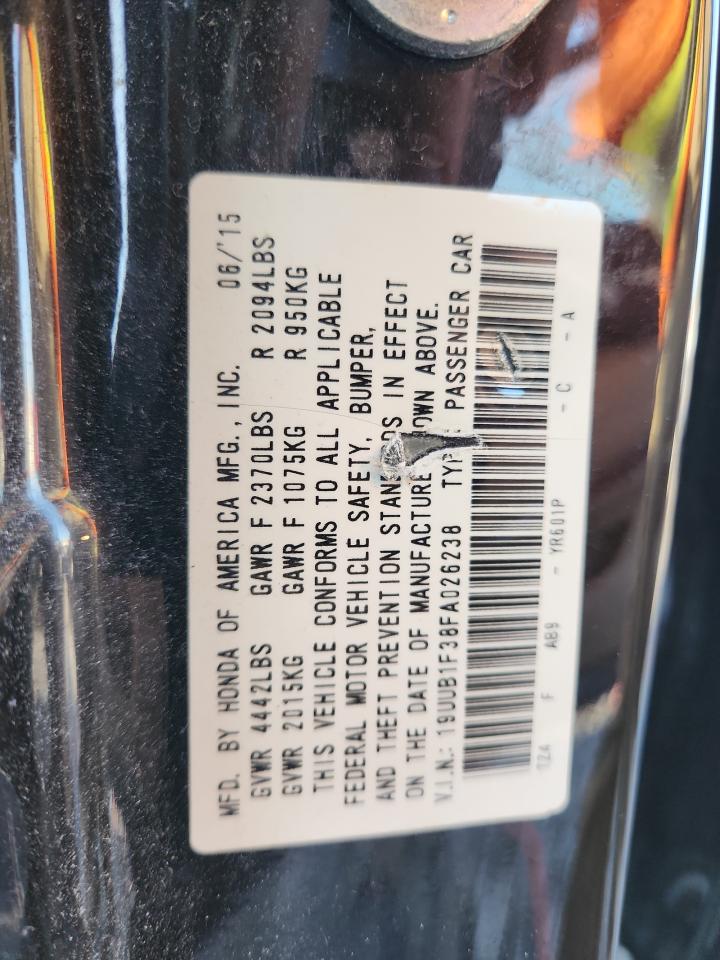 2015 Acura Tlx VIN: 19UUB1F38FA026238 Lot: 86835655