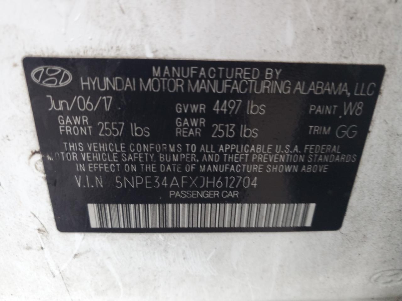 2018 Hyundai Sonata Sport VIN: 5NPE34AFXJH612704 Lot: 89462425