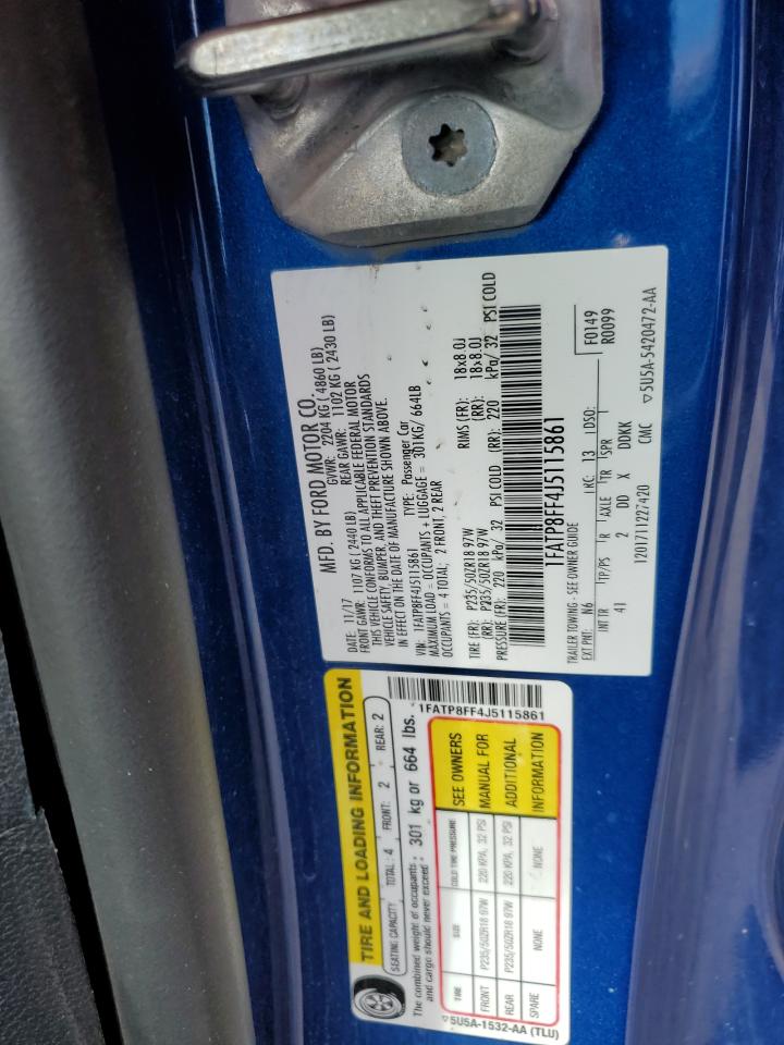 2018 Ford Mustang Gt VIN: 1FATP8FF4J5115861 Lot: 87112955