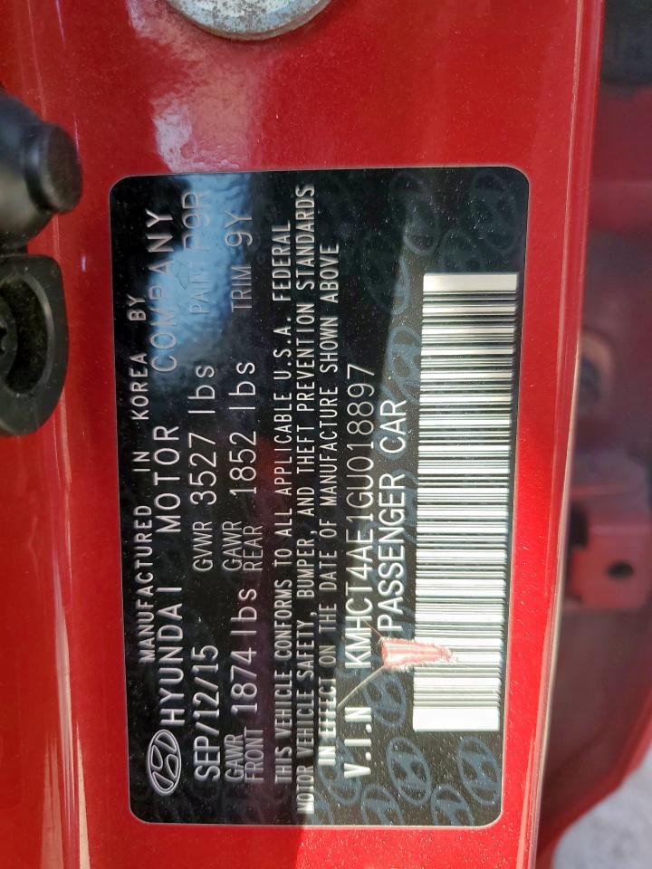 2016 Hyundai Accent Se VIN: KMHCT4AE1GU018897 Lot: 86508465