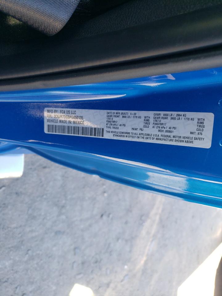 2023 Ram 1500 Classic Tradesman VIN: 3C6JR7DG6PG650135 Lot: 86131675