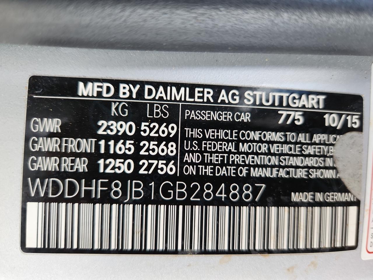 2016 Mercedes-Benz E 350 4Matic VIN: WDDHF8JB1GB284887 Lot: 82180485