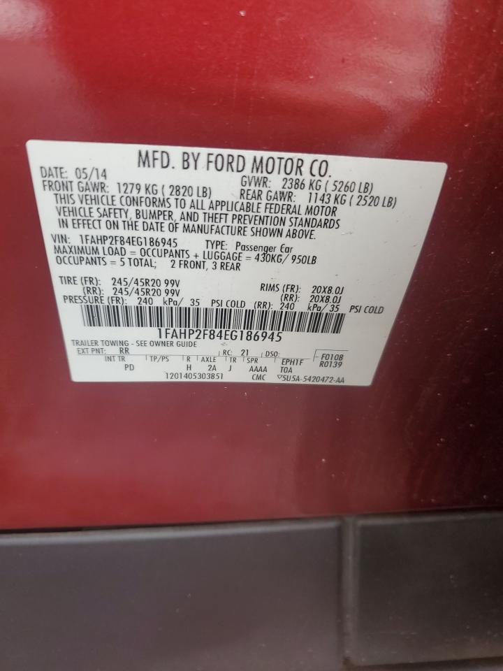 2014 Ford Taurus Limited VIN: 1FAHP2F84EG186945 Lot: 90083905