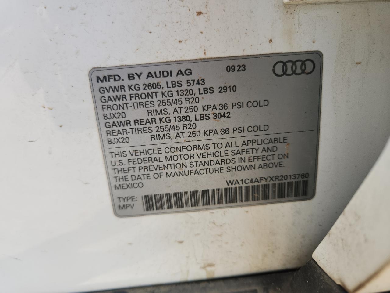 2024 Audi Sq5 Prestige VIN: WA1C4AFYXR2013760 Lot: 82188615