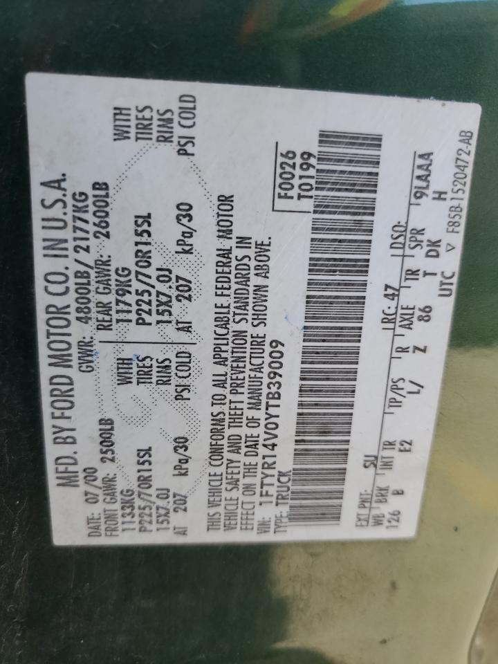 2000 Ford Ranger Super Cab VIN: 1FTYR14V0YTB39009 Lot: 82426235