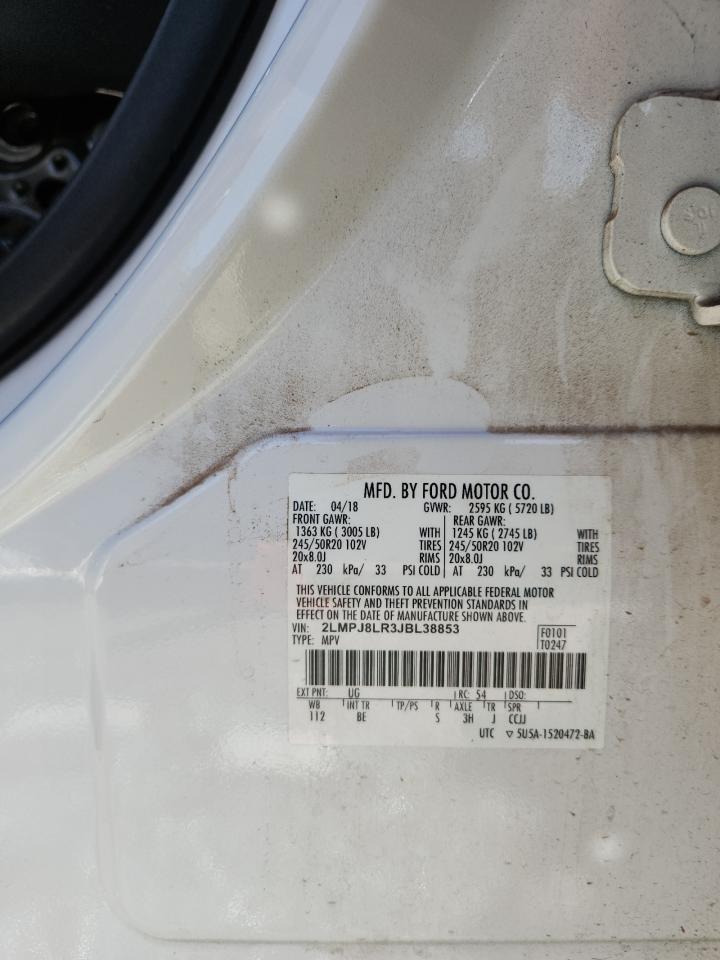 2018 Lincoln Mkx Reserve VIN: 2LMPJ8LR3JBL38853 Lot: 86883215