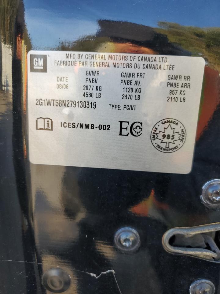 2007 Chevrolet Impala Lt VIN: 2G1WT58N279130319 Lot: 84739675