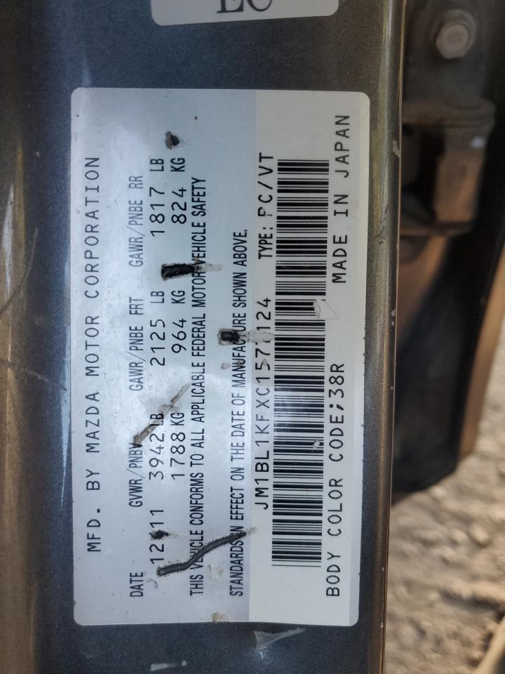 2012 Mazda 3 I VIN: JM1BL1KFXC1577124 Lot: 85289405