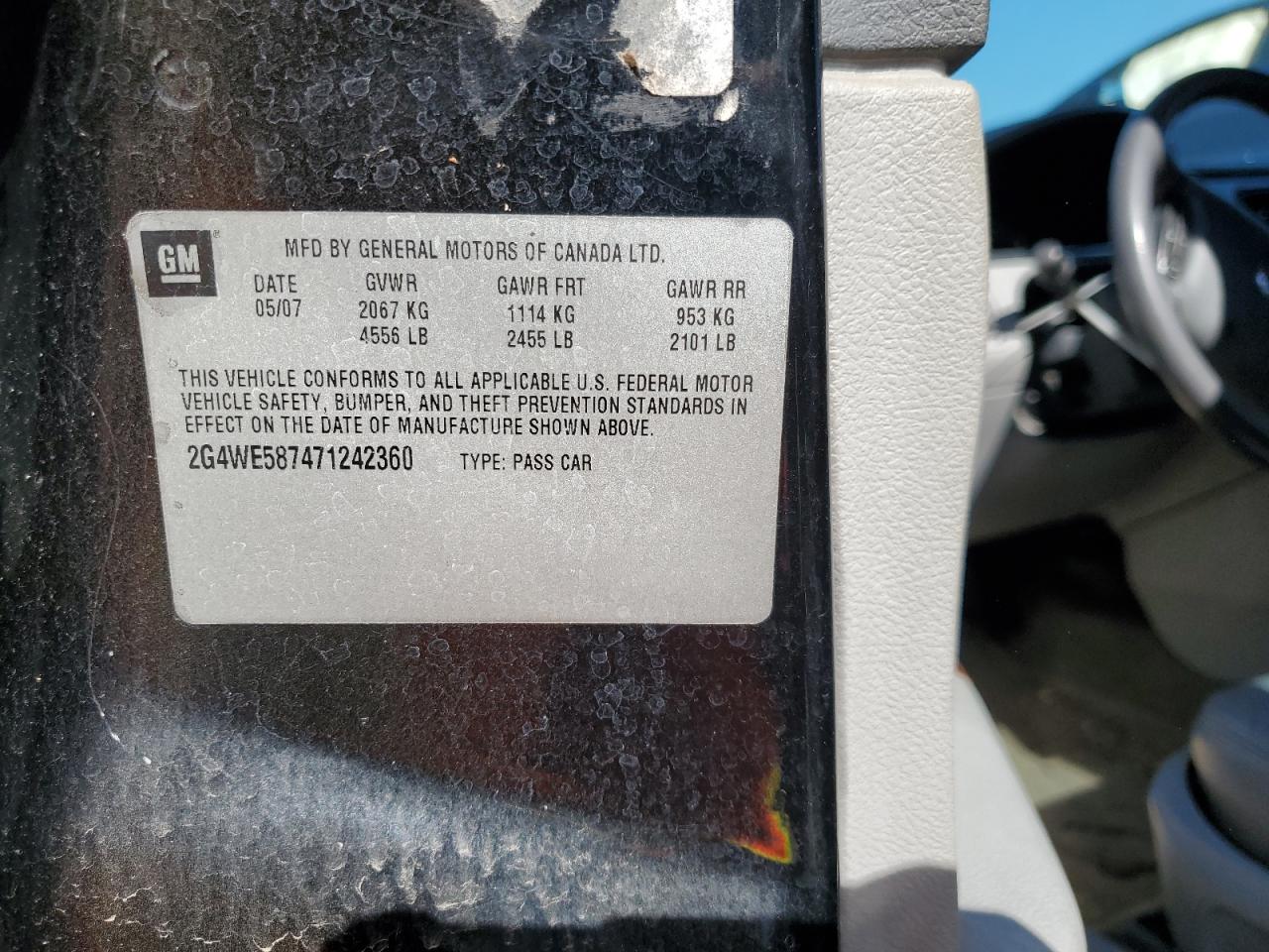 2009 Buick Lacrosse Cxs VIN: 2G4WE587471242360 Lot: 85888355