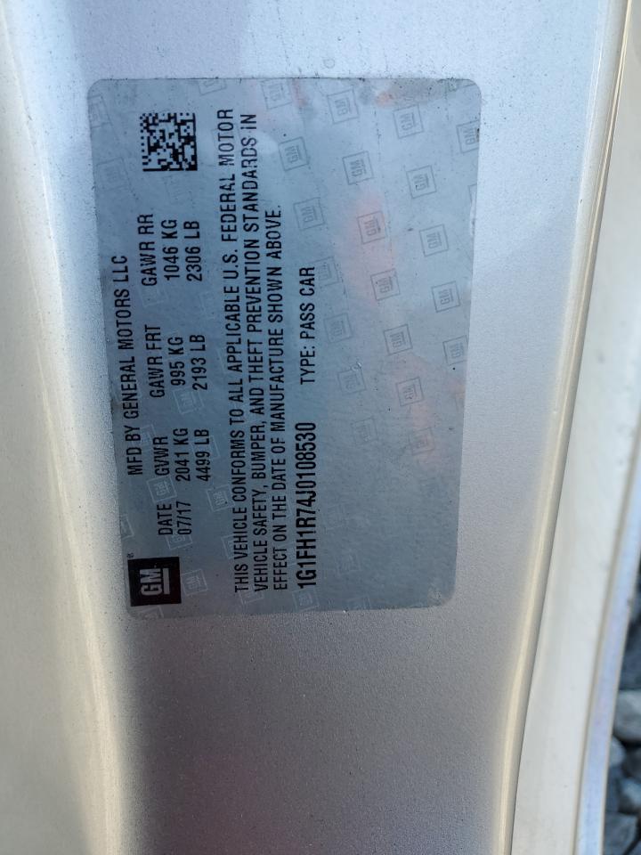 2018 Chevrolet Camaro Ss VIN: 1G1FH1R74J0108530 Lot: 85119965