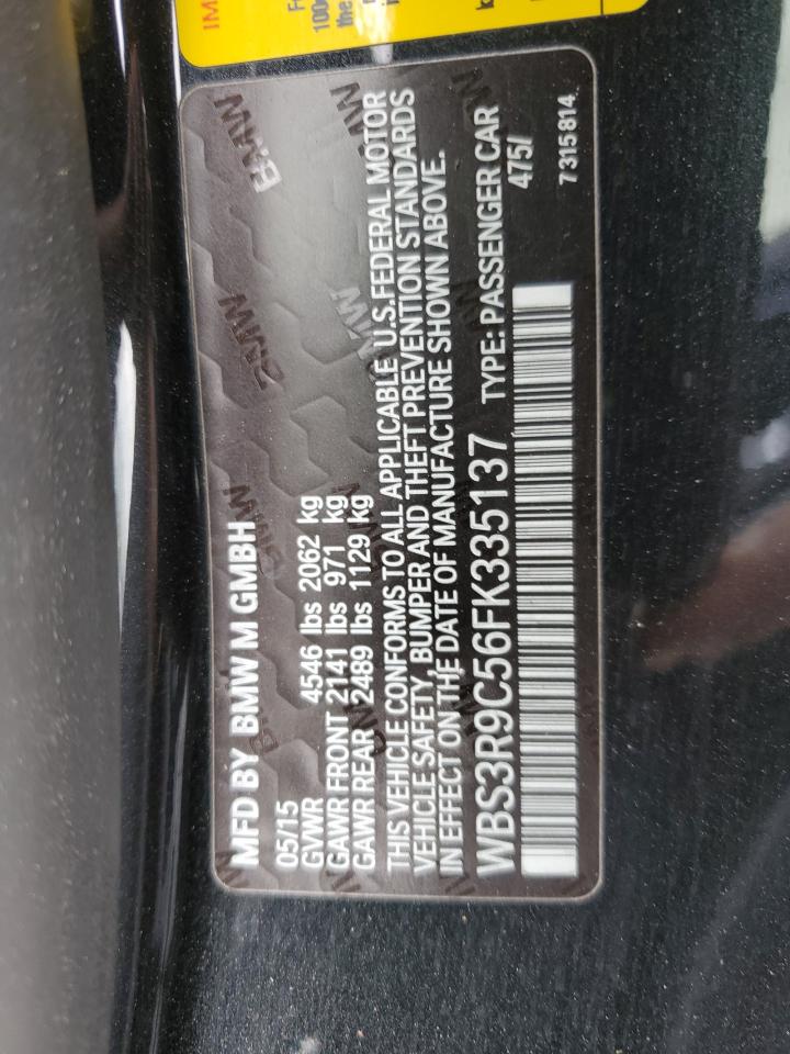 2015 BMW M4 VIN: WBS3R9C56FK335137 Lot: 84062215