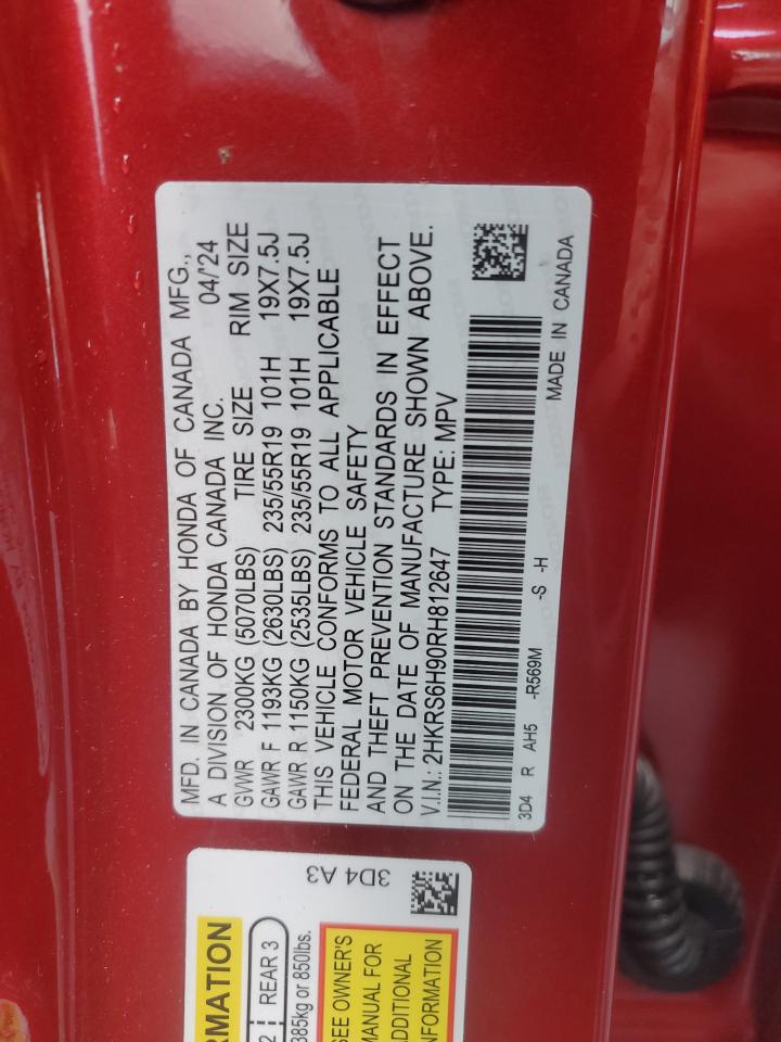 2024 Honda Cr-V Sport Touring VIN: 2HKRS6H90RH812647 Lot: 89735895