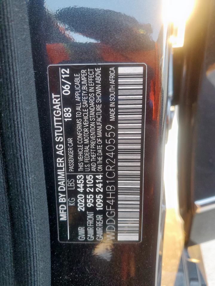 2012 Mercedes-Benz C 250 VIN: WDDGF4HB1CR240559 Lot: 84477475