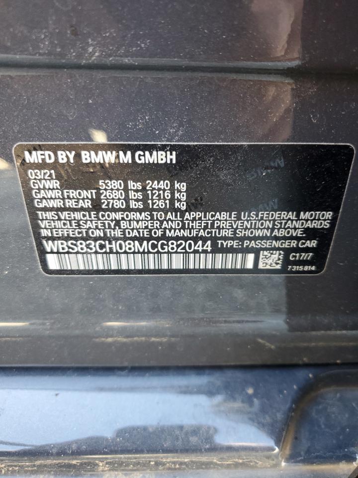 2021 BMW M5 VIN: WBS83CH08MCG82044 Lot: 89651535
