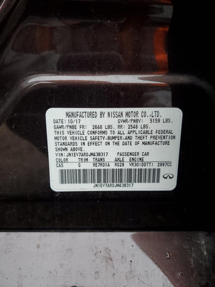 2018 Infiniti Q50 Luxe VIN: JN1EV7AR0JM438317 Lot: 84969195