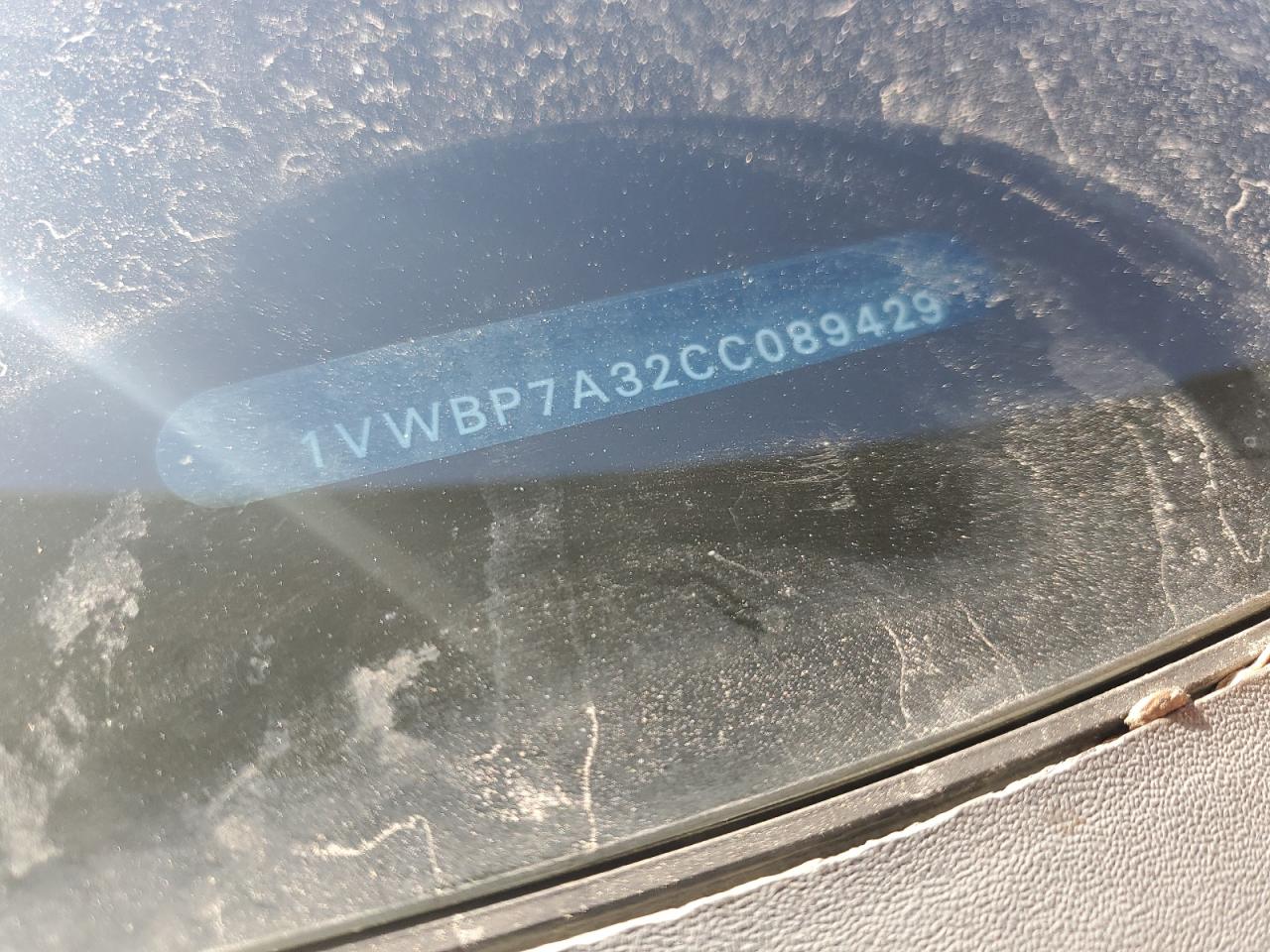 2012 Volkswagen Passat Se VIN: 1VWBP7A32CC089429 Lot: 86223385