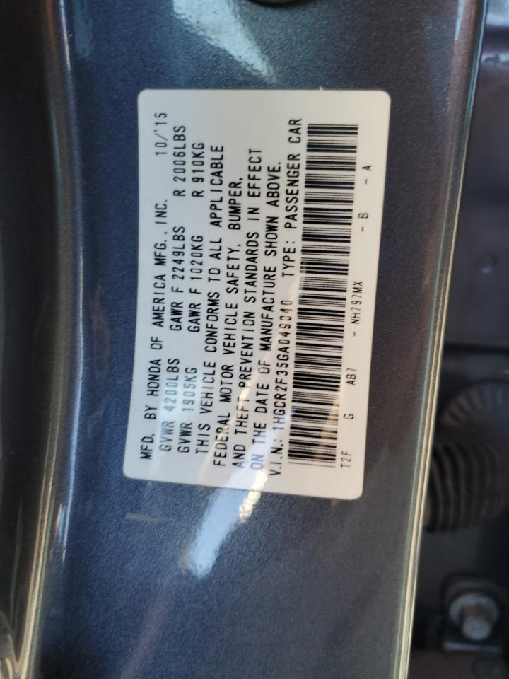 2016 Honda Accord Lx VIN: 1HGCR2F35GA049040 Lot: 86699425