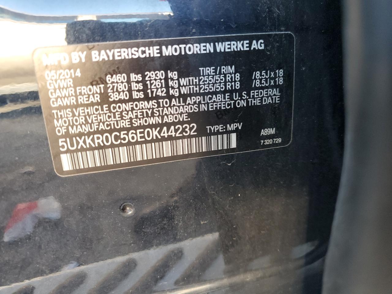 2014 BMW X5 xDrive35I VIN: 5UXKR0C56E0K44232 Lot: 83797385