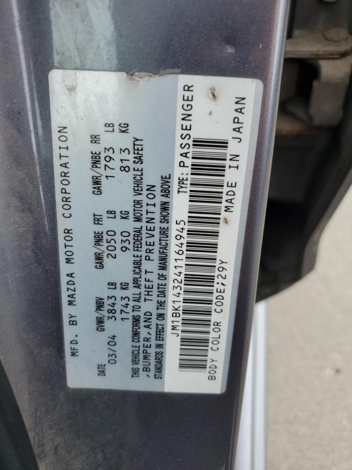 2004 Mazda 3 Hatchback VIN: JM1BK143241164945 Lot: 87311825