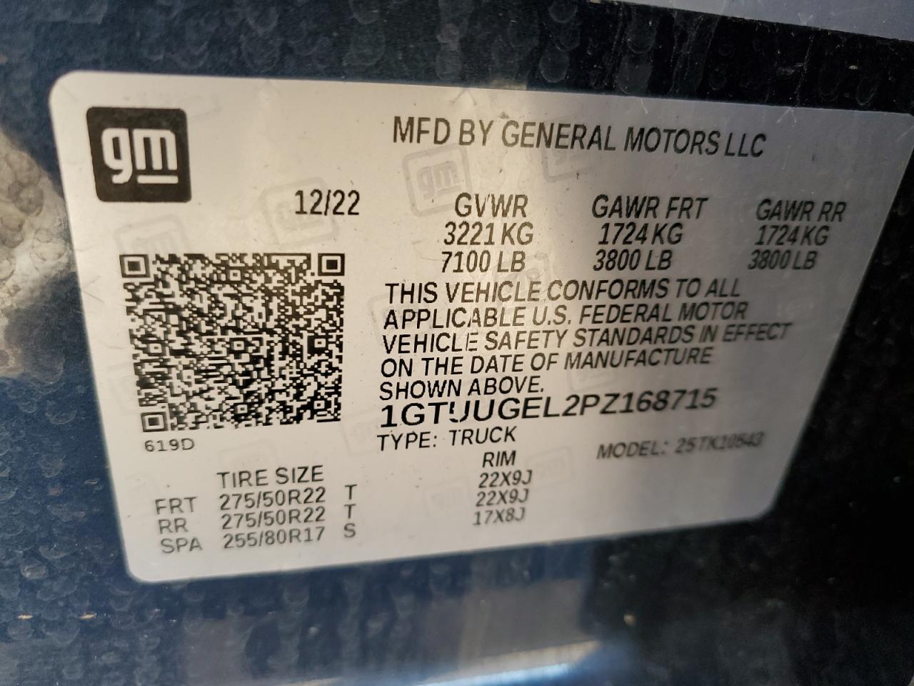 2023 GMC Sierra K1500 Denali VIN: 1GTUUGEL2PZ168715 Lot: 90652355