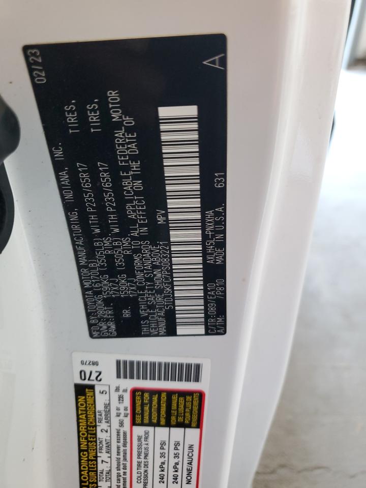 2023 Toyota Sienna Xle VIN: 5TDJSKFC7PS083221 Lot: 84948725