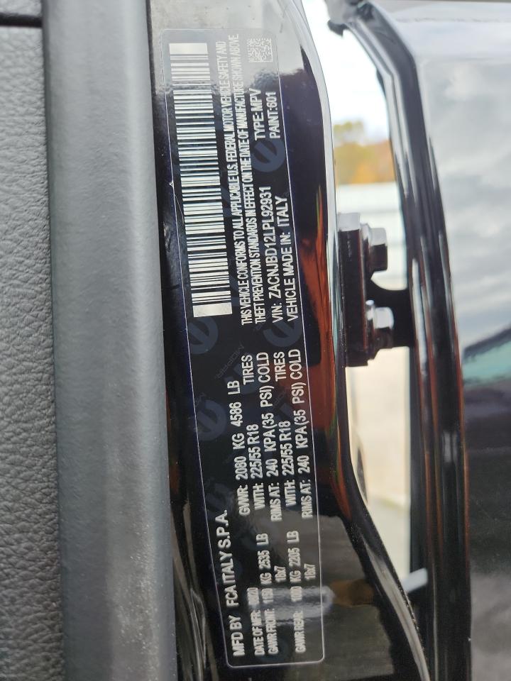 2020 Jeep Renegade Limited VIN: ZACNJBD12LPL92931 Lot: 82737885