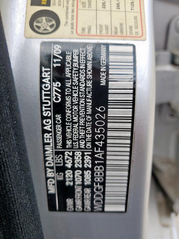 2010 Mercedes-Benz C 300 4Matic VIN: WDDGF8BB1AF435026 Lot: 85562245