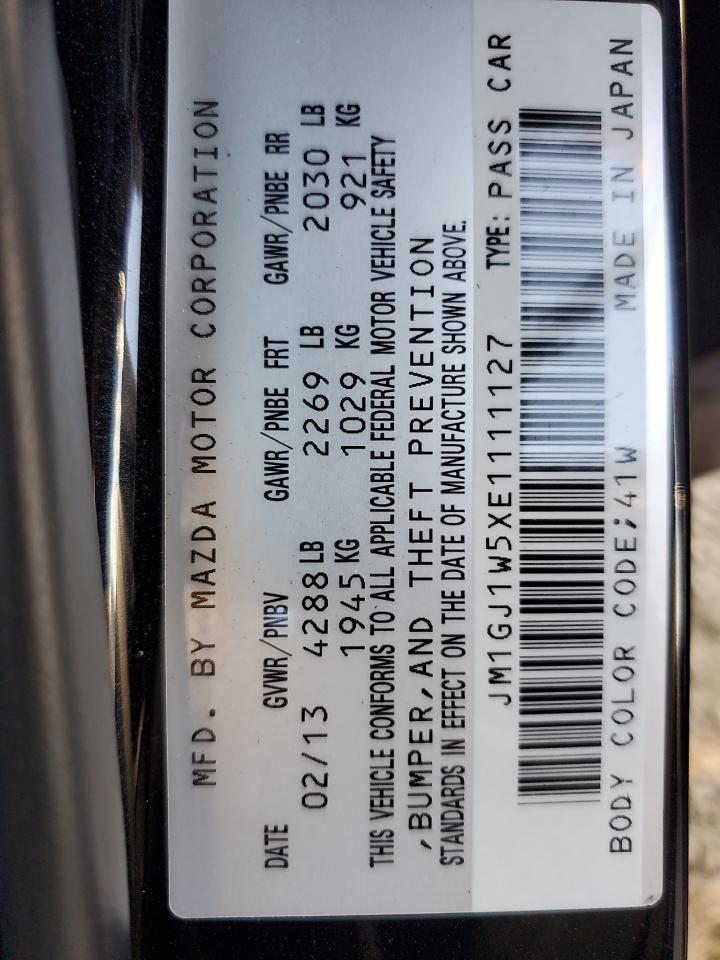 2014 Mazda 6 Grand Touring VIN: JM1GJ1W5XE1111127 Lot: 89667615