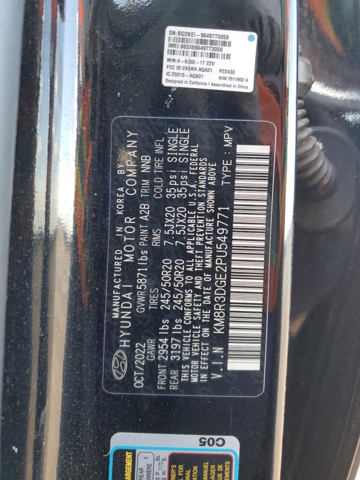 2023 Hyundai Palisade Xrt VIN: KM8R3DGE2PU549771 Lot: 84806915