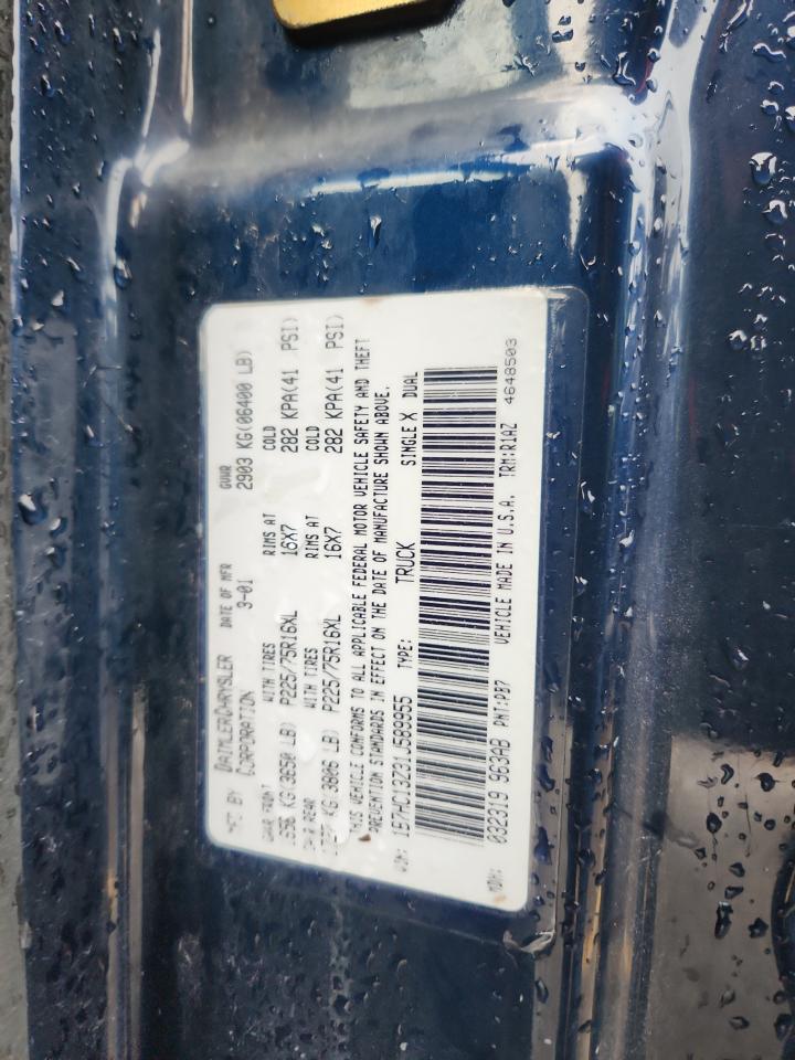 2001 Dodge Ram 1500 VIN: 1B7HC13Z31J589955 Lot: 85294135