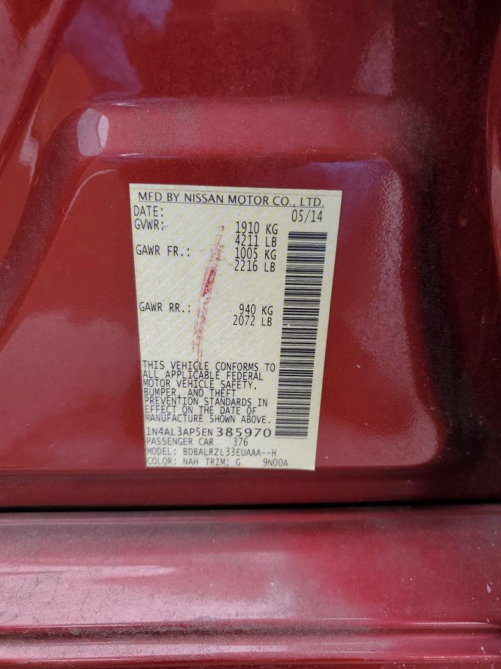 2014 Nissan Altima 2.5 VIN: 1N4AL3AP5EN385970 Lot: 85858985