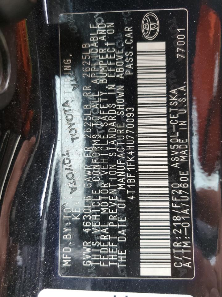 2017 Toyota Camry Le VIN: 4T1BF1FK4HU770093 Lot: 71427335