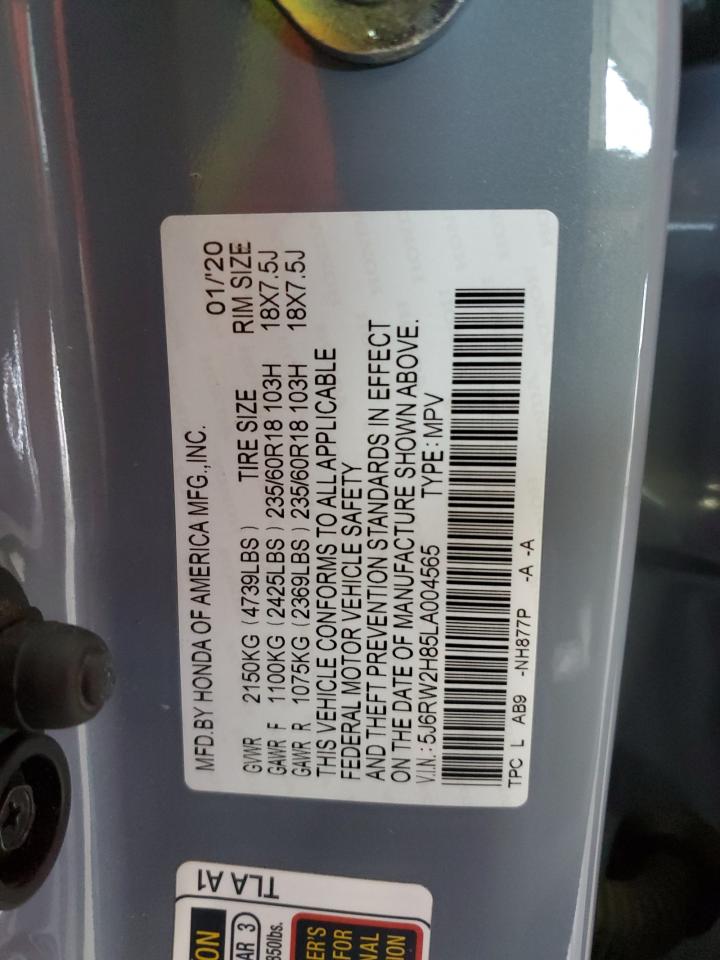 2020 Honda Cr-V Exl VIN: 5J6RW2H85LA004565 Lot: 82322045