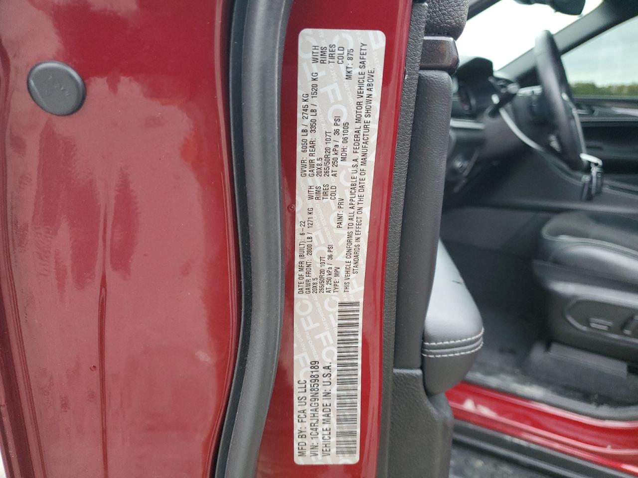 2022 Jeep Grand Cherokee Laredo VIN: 1C4RJHAG9N8598189 Lot: 86217755