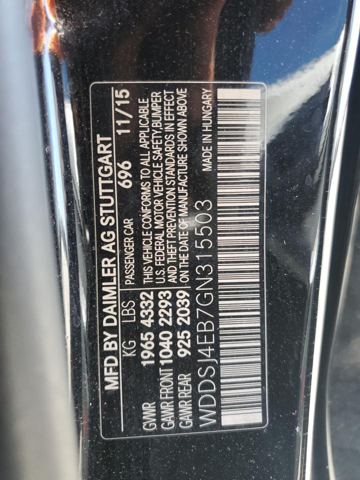 2016 Mercedes-Benz Cla 250 VIN: WDDSJ4EB7GN315503 Lot: 84596255