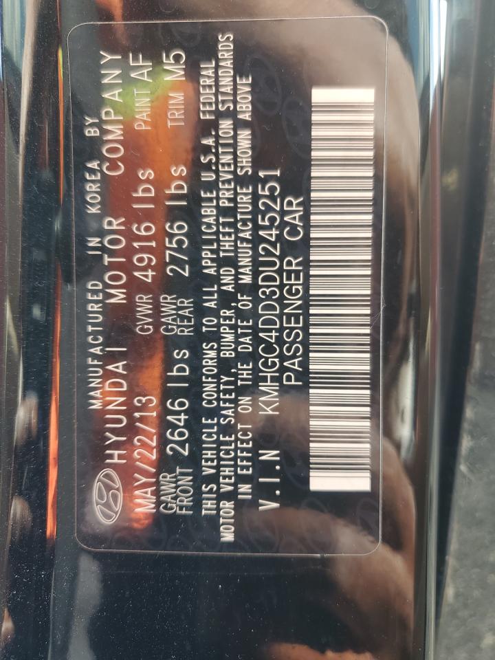 2013 Hyundai Genesis 3.8L VIN: KMHGC4DD3DU245251 Lot: 82334395