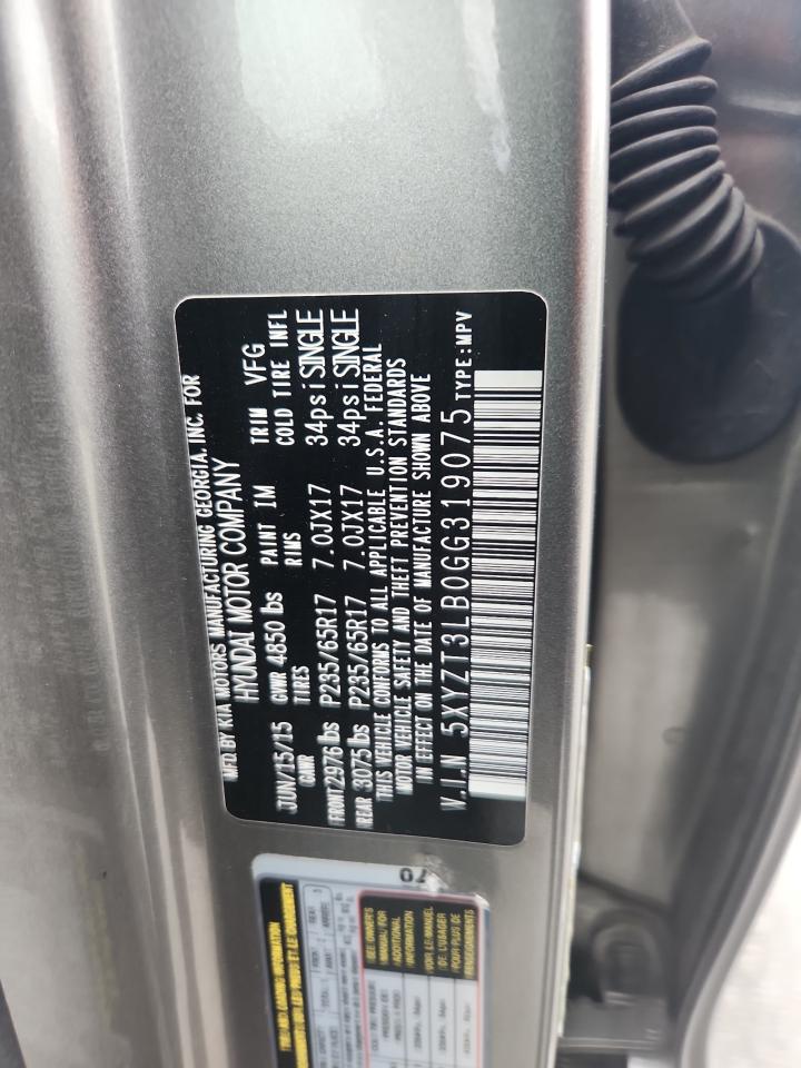 2016 Hyundai Santa Fe Sport VIN: 5XYZT3LB0GG319075 Lot: 85566545