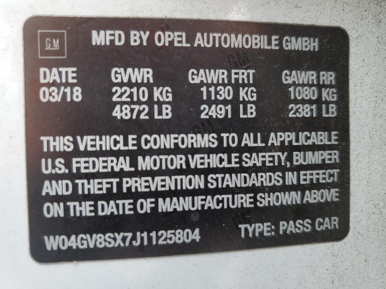 2018 Buick Regal Tourx Essence VIN: W04GV8SX7J1125804 Lot: 82267155