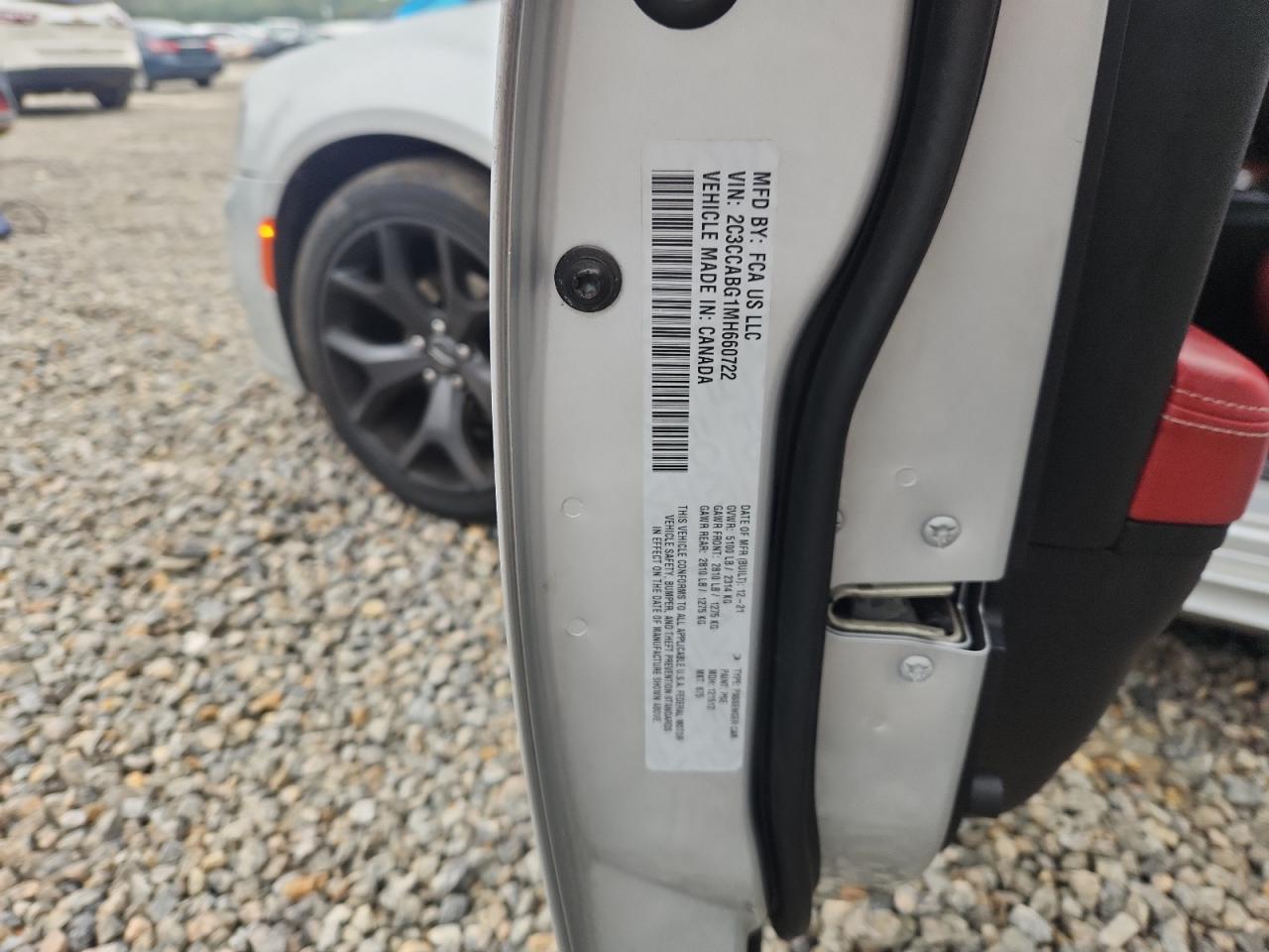 2021 Chrysler 300 S VIN: 2C3CCABG1MH660722 Lot: 85717005